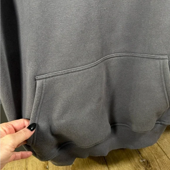 White Fox Hoodie Black Puff Lettering Dark Gray Hoodie Size S/M - Picture 7 of 7